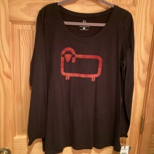 Woolrich Black Long Sleeve Shirt with Red Graphic XL NWT